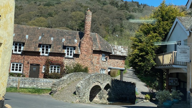 Traditional Exmoor cottage with pack horse bridge